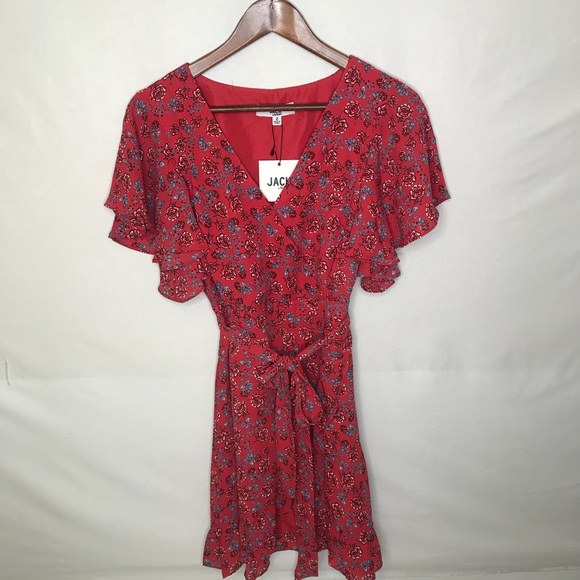 Jack by BB Dakota Friendly Fire wrap dress New 2 - Picture 4 of 8